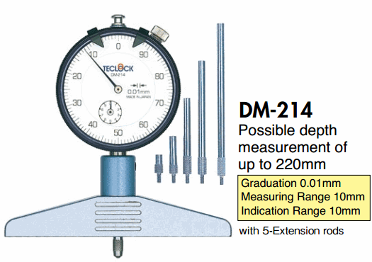 Depth Gauge DM214 teclock-Thiết Bị Đo Độ Sâu DM214 Teclock-đại lý teclock VietNam