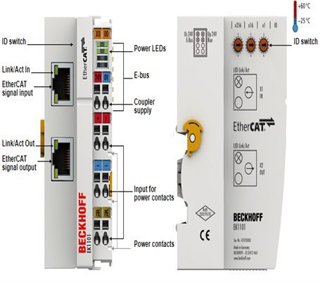 EK1101 EtherCAT Coupler with ID switch, EK1101-0080 Beckhoff