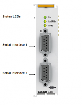 Module I/O beckhoff, ,EL6002  2-channel serial interface RS232, D-sub connection,  beckhoff vietnam